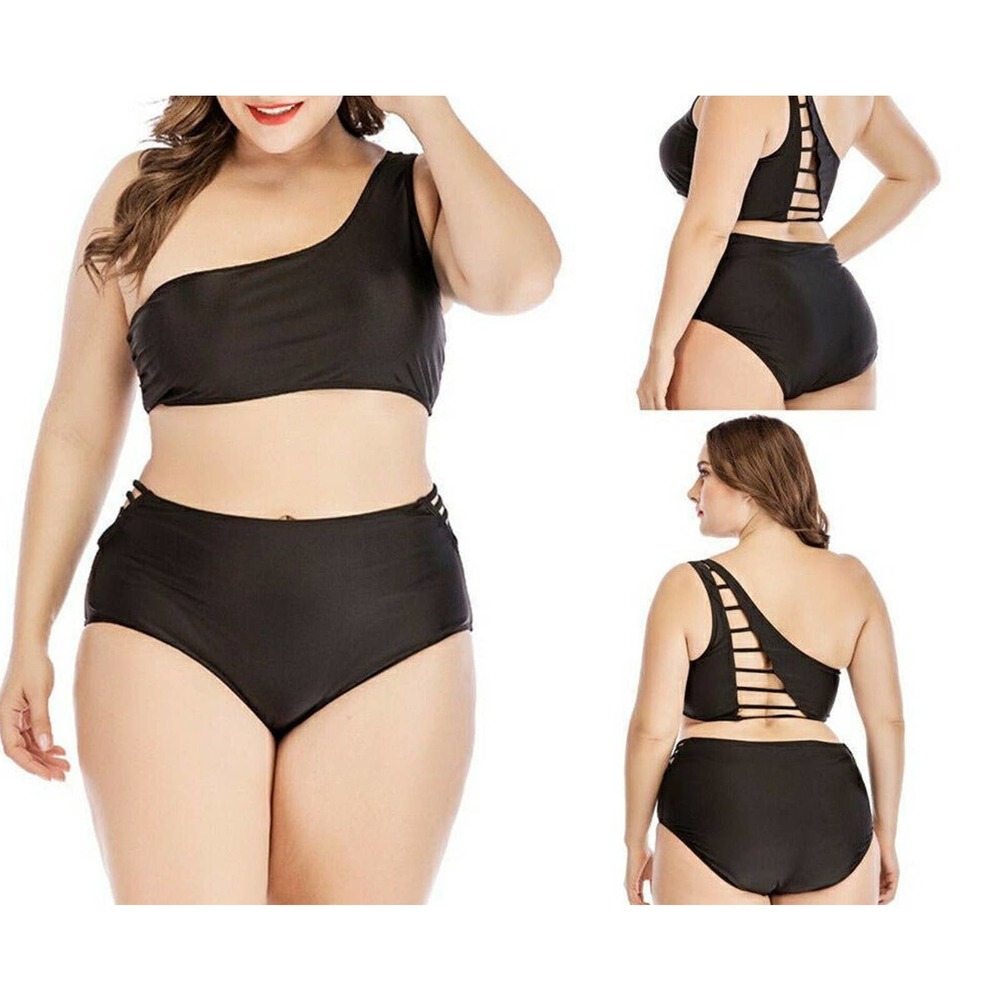 High waist plus size two piece  bikini swimsuit